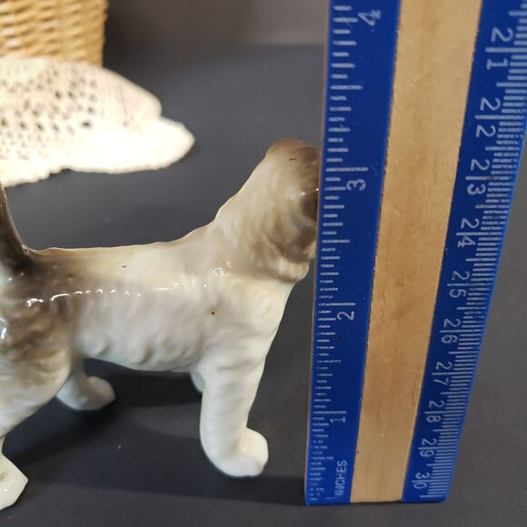 Vintage MCM Miniature Porcelain Schnauzer Dog Figurine 3" Wire Fox Terrier - Picture 4 of 8